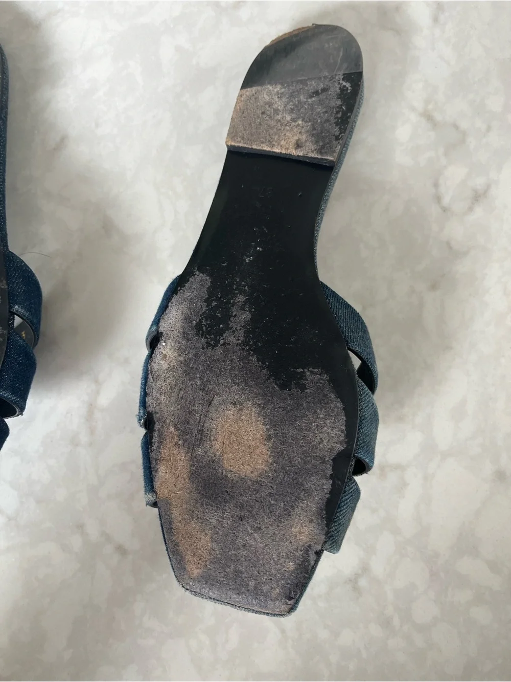 Saint Laurent Denim tribute sandals - size 37